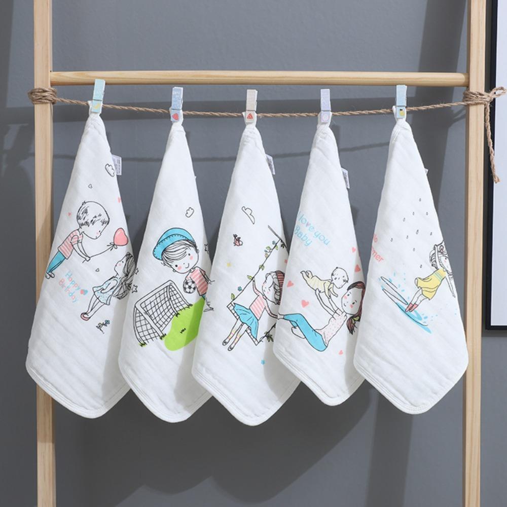 5PCS Face Wipes Baby Gauze Towels Super Soft Cartoon Infan Washcloth  Newborn Children
