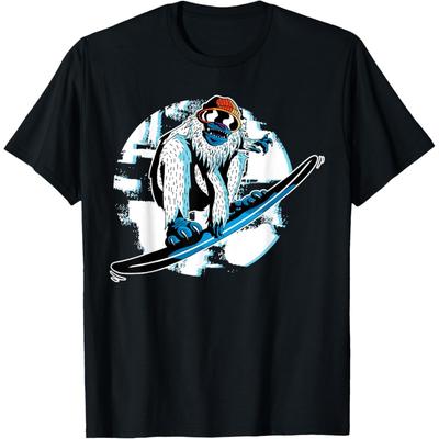 Snowboarding Mountain Snowman Snowboard Sports Lover Design T-Shirt