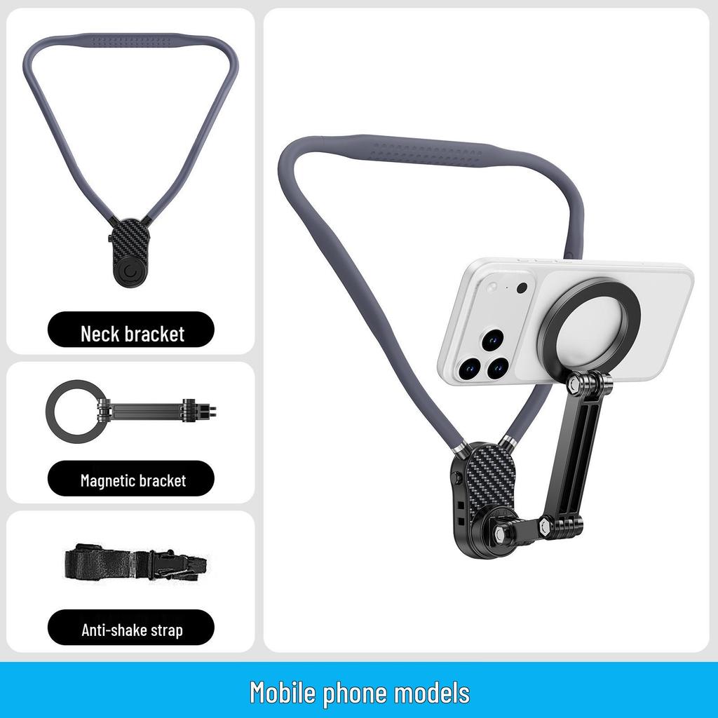 Anti-Shake Magnetic Neck Lanyard for Mobile Phones & DJI Action 6/5 Pro - Ideal for Live Streaming, Running, Cycling