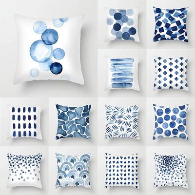 Blue Cushion Cover 45x45cm Decorative Pillows Nordic Geometric Pillow Cover For Sofa/Home Decoration Throw Pillows Cover
