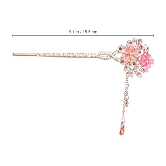 KESYOO Hair Stick Chinese Style Hairpin for Women, Metal Tassel Hair Accessories for Hanfu Cosplay, Vintage Hair Ornaments for Daily Wear, Blue Alloy