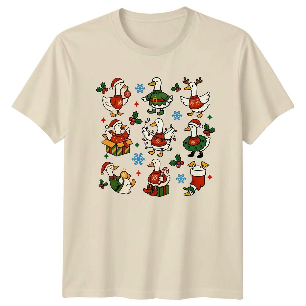 Christmas Ducks Festive Holidays Unisexs TShirt Unisexs Tee Cartoon Graphic Apparel