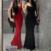 Summer Waist Shows Figure Butterfly Medium and Long Spice Girl Backless Hollow Dress Slim Temperament Suspender Hip Skirt