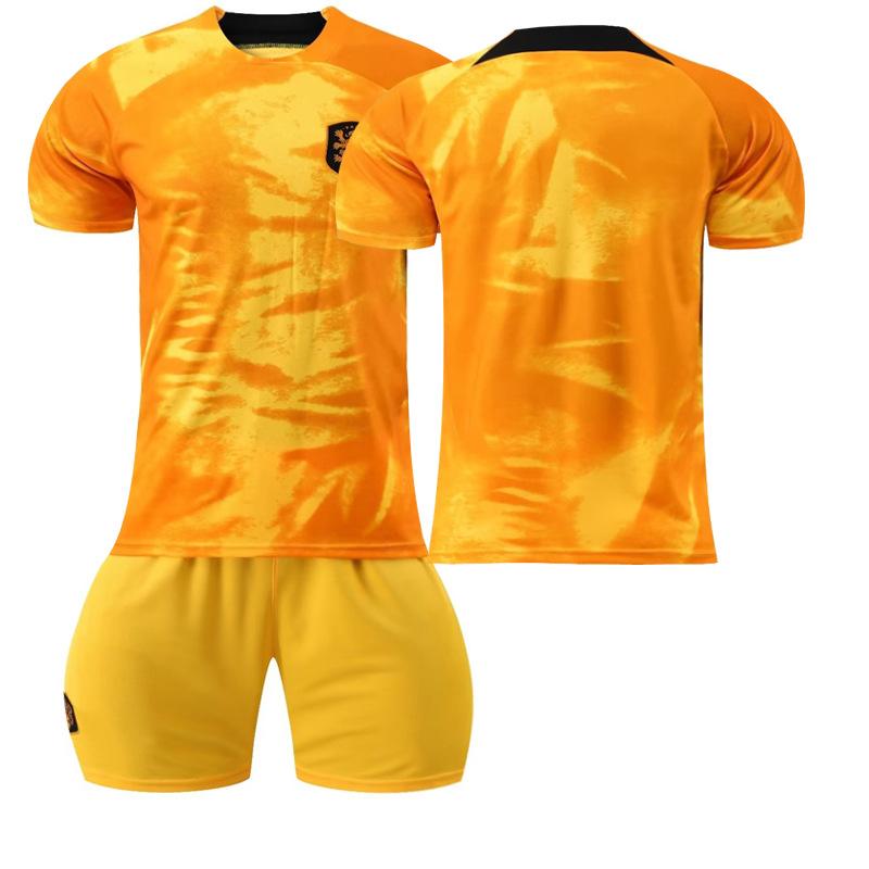 

2223 Netherlands home court orange No. 4 Van Dijk 10 Memphis 21 De Jong football jersey set World Cup jersey #16