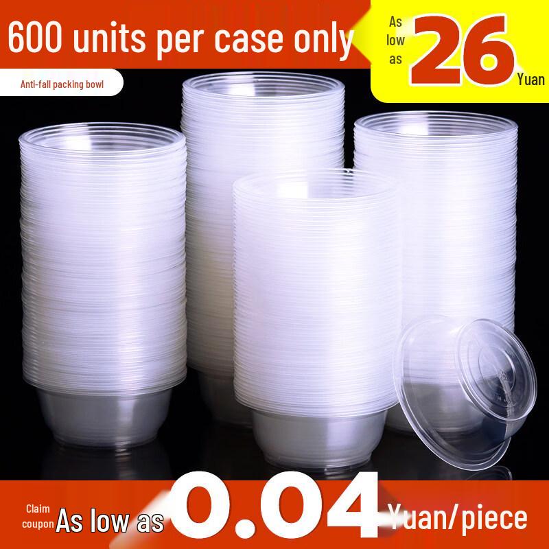 Disposable Round Plastic Bowl with Lid