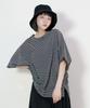 Deumakeu Pinstripe French Sleeve Oversized Short Sleeve T-Shirt Black