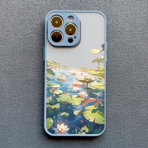 Summer Lotus Flower Phone Case For iPhone 16 15 Pro Max Case For iPhone 11 14 12 13 Pro Max Mini 7 8 15 Plus XS X XR Back Cover