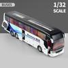 1/32 Electric Tourist Toy Traffic Bus Alloy Car Model Diecasts Simulation Metal Toy Business Bus Model Sound and Light Childrens Gift