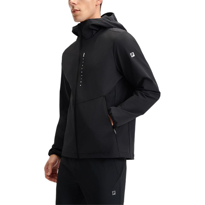 FILA Fitness Casual Fashion Simple Hooded Jacket Men Jackets Deep-Black A11M521706F-BK