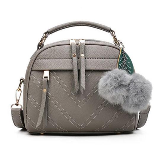 New Women Messenger Bags Spring / Summer Inclined Shoulder Leather Handbags KTB 22*18*11cm светло-серый