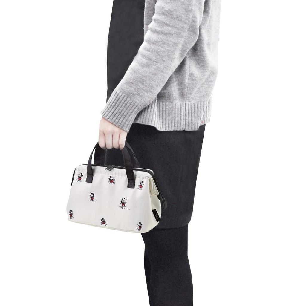 Skater KGA1-A Lunch Bag, Insulated, Clasp Closure, Disney, Mickey Mouse, Women's