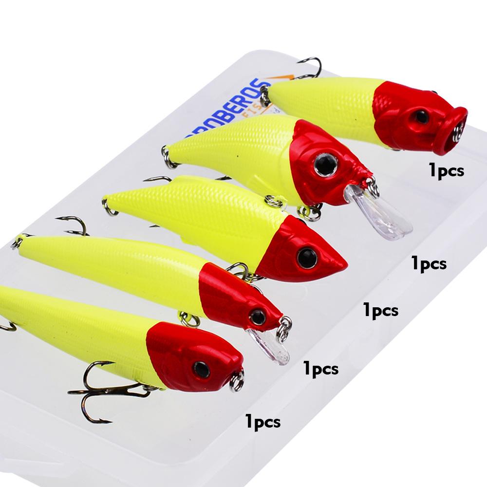 

Набор из 5 наборов наживок Road Ya Mino Pencil Rock, имитация пластика, искусственная наживка для новичков, комбинированный набор жёлтый