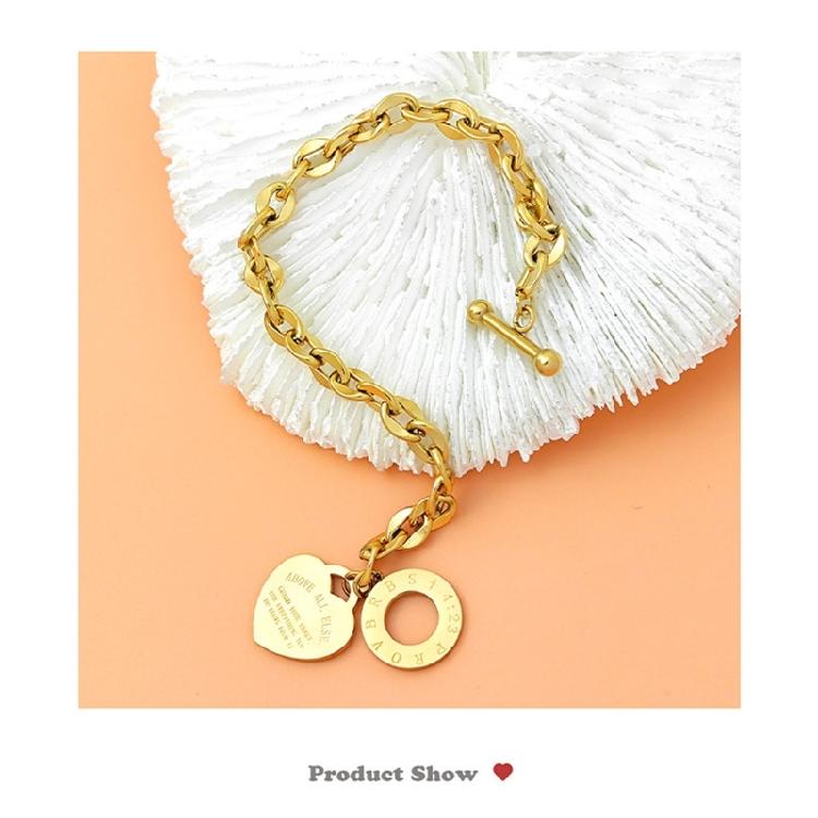 Adjustable OT Buckles Heart Charm Stainless Alloy Jewelry Elegant Wrist Chain For Sensitive Skin And Long Lasting Shine