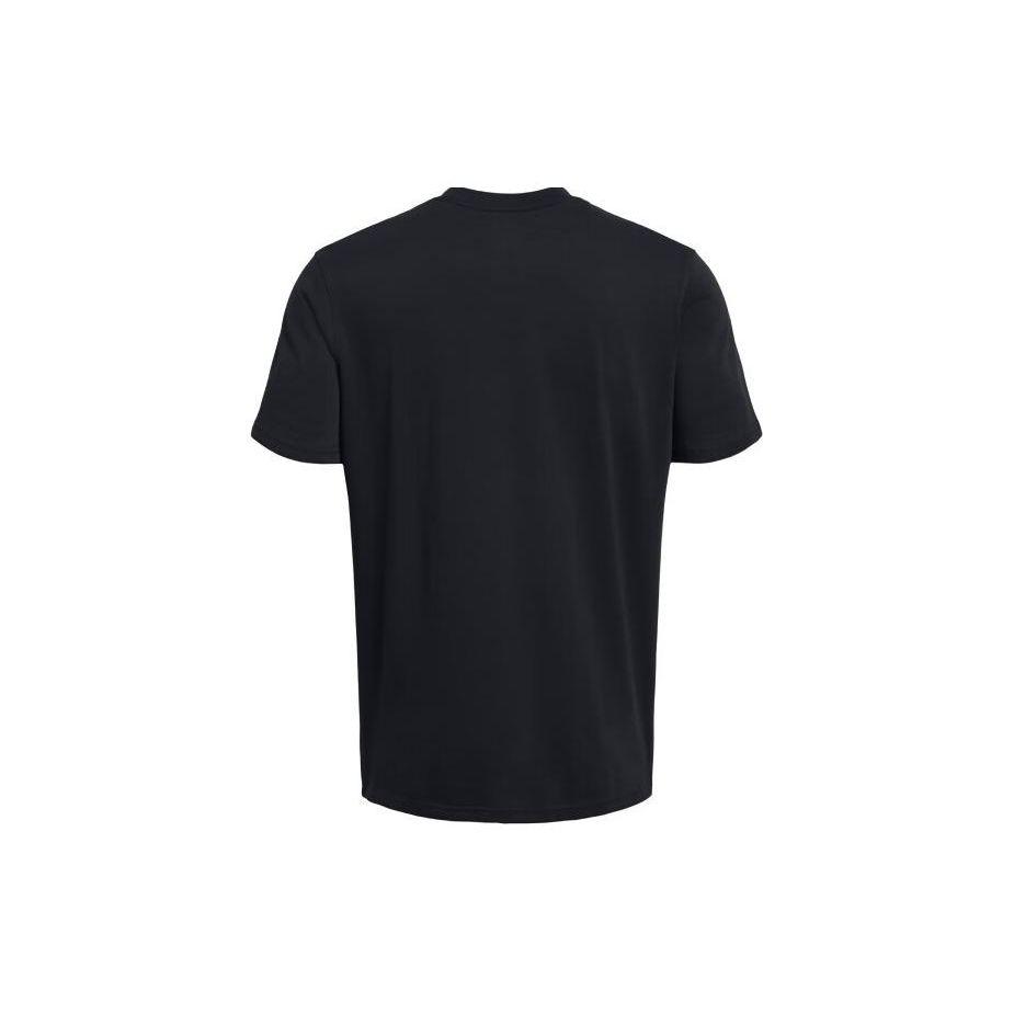 Under Armour Solid Color Embroidered Logo Casual Training Crew Neck Short Sleeve T-Shirt Men Tops Black 1382902-001