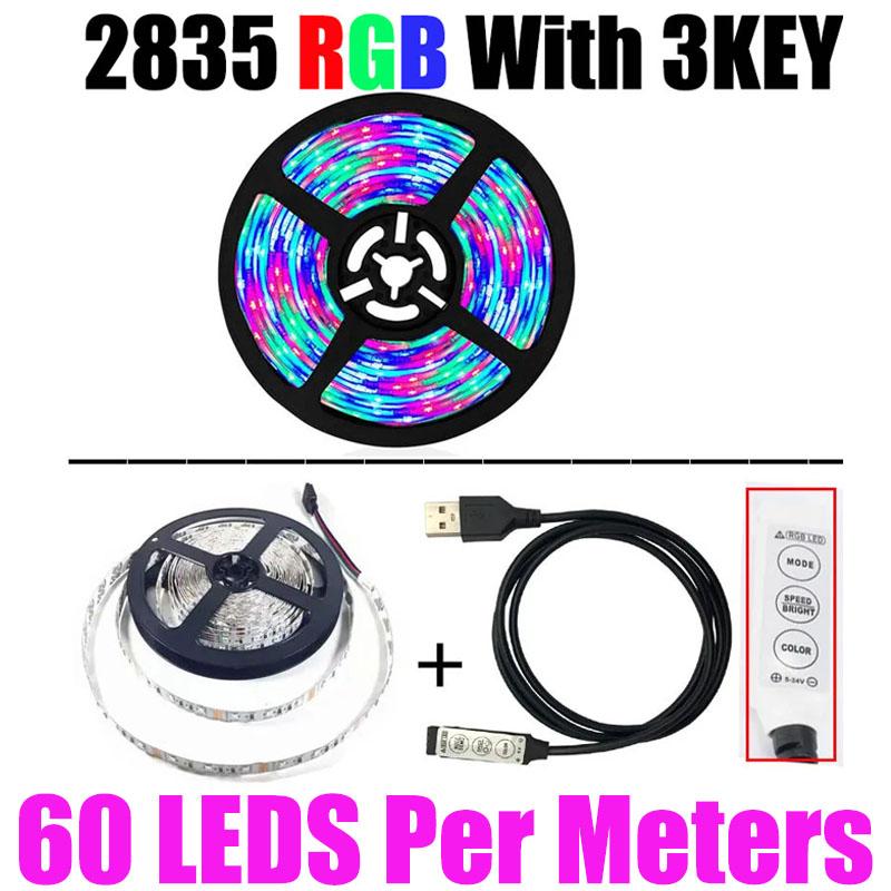 USB LED Strip Light Flexible Lamp 1M 2M 3M 4M 5M SMD3528 Diode Desk Screen TV Background Lighting Cabinet Lights Night