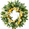 Artificial Lemon Peony Wreath Wall Hanging Decor Door Home Festival Party Decoration