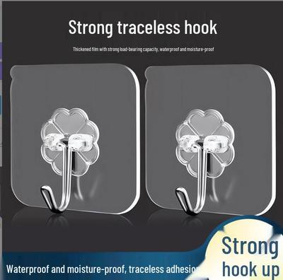 Ten-Pack Transparent No-Drill No-Trace Adhesive Hooks – Strong, Non-Falling