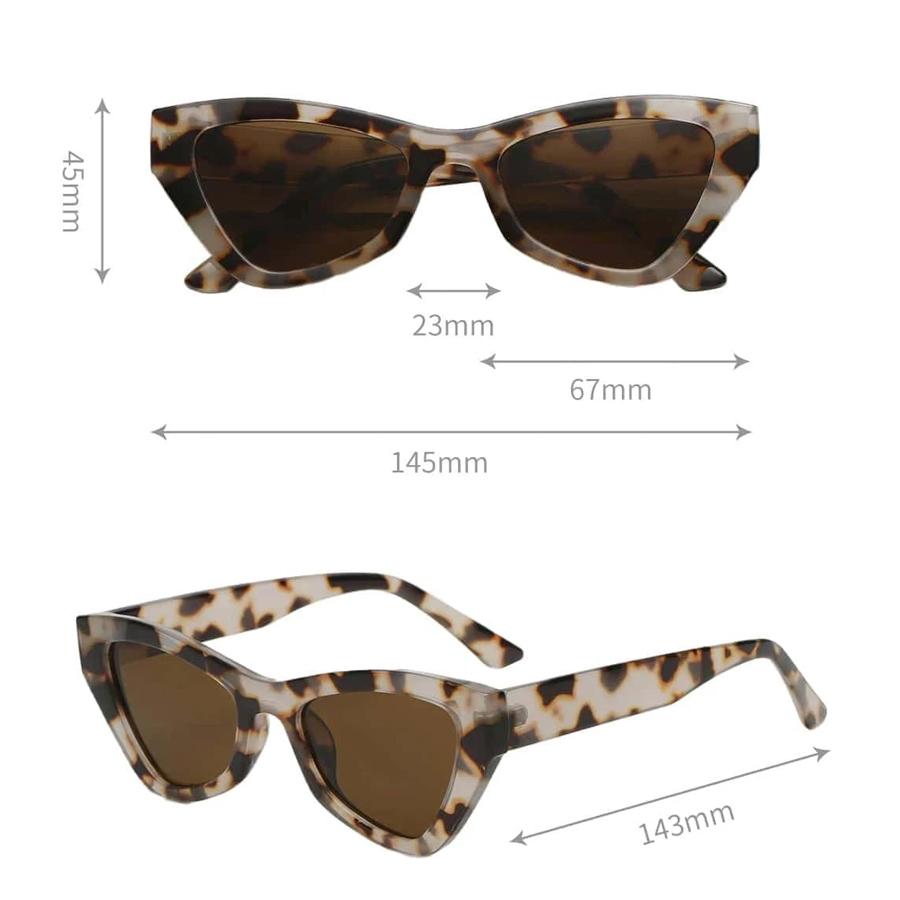 Retro Kattesolbriller Dame Merke Designer Vintage Liten Innfatning Damer Klassisk Leopard Utendørs Solbriller Oculos De Sol