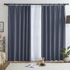 Belluna Complete Set of Grade 1 Heat 2 Thick Panels 2 Lace 100cm Wide X 90cm Long Curtains, Blackout, 4, Blackout, Soundproof, Insulating, Navy, &