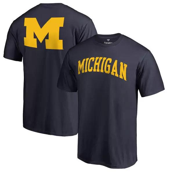 Ncaa Michigan Wolverines Pure Cotton Short-Sleeved T-Shirt XS