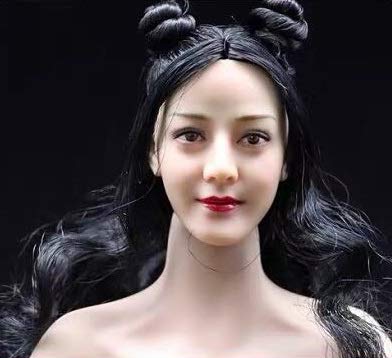 [TOYBARJAPAN] 1/6 Scale Action Figure Head with White Skin and Pearl C, Sexy and Cute Asian Beauty (Body and Clothes Not Included)