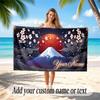 Floral Garden Theme Soft Beach Towel Personalized Custom Name Text Towel Portable for Beach Pool Travel