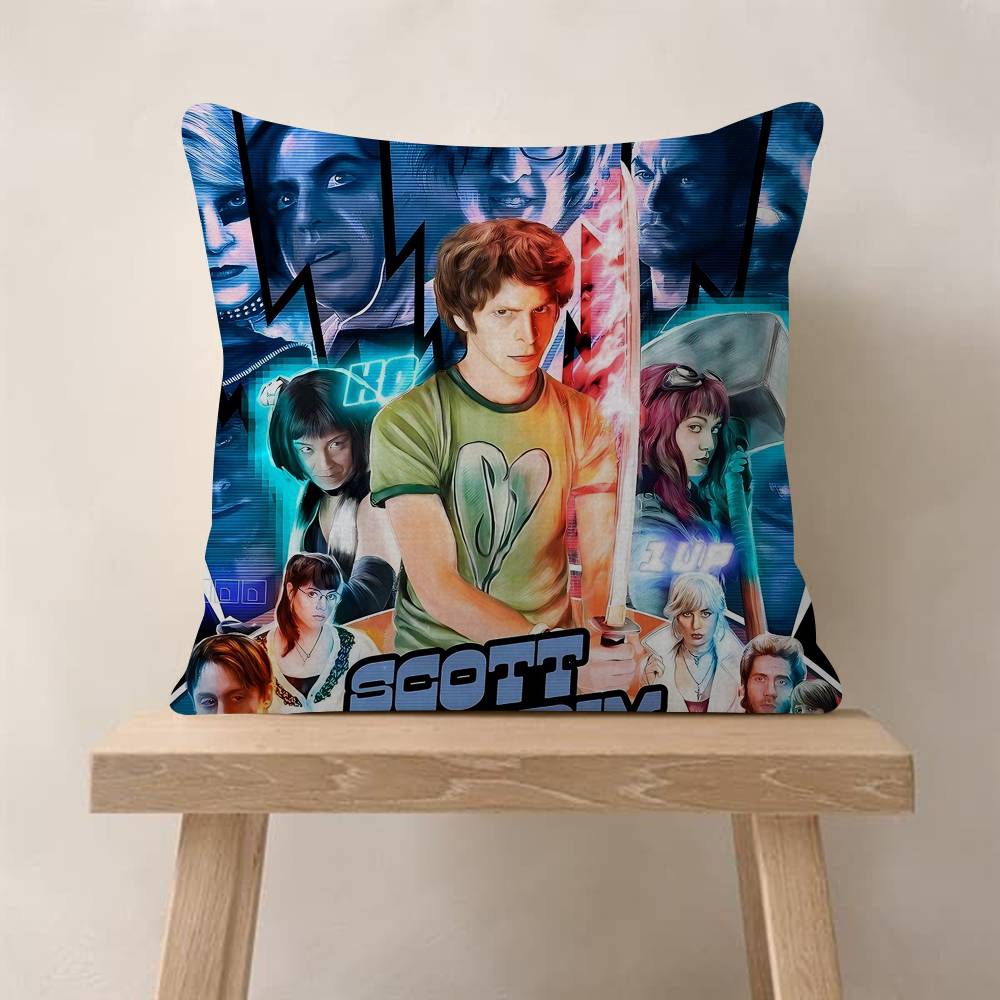 Vintage Movie Scott Pilgrim VS The World Cushion Cover Decorative Pillow Sofa Home Decor Case Pillow Cases