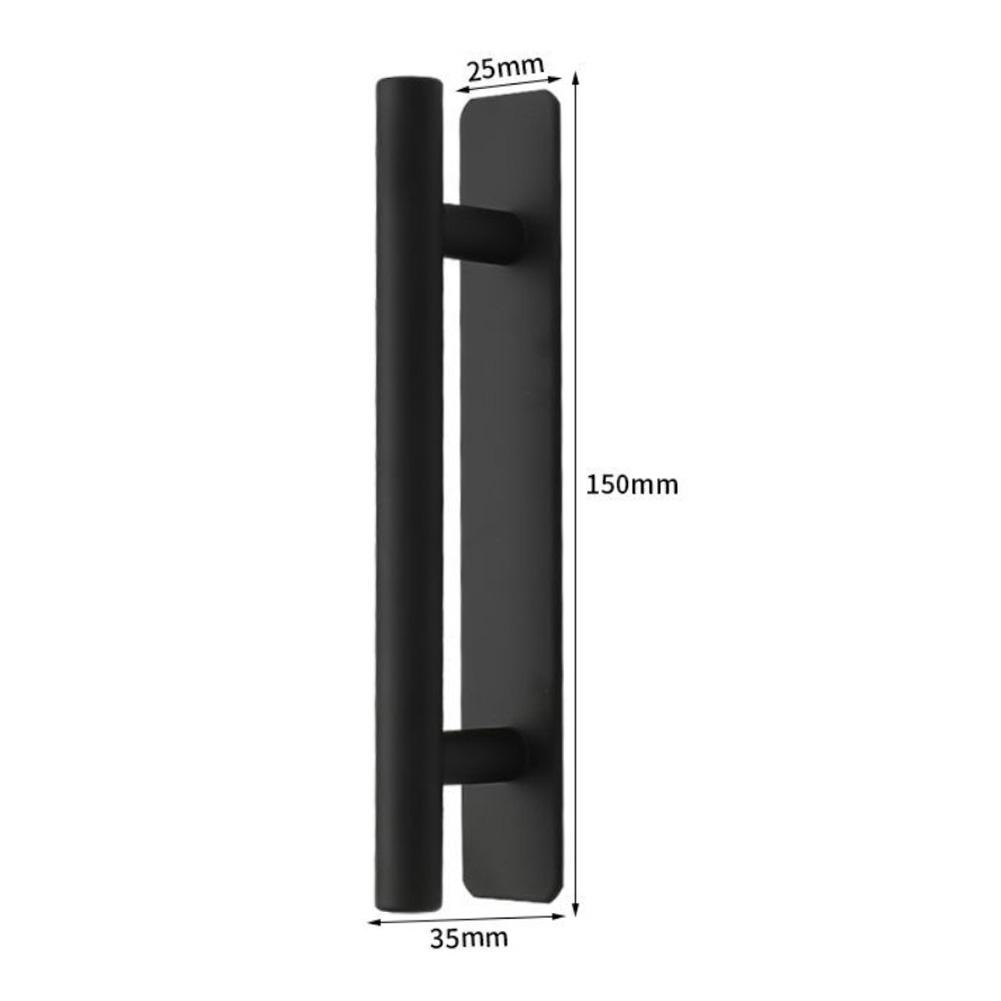 Matte Black Aluminum Alloy Handle for Sliding Doors No Drilling Required Simple Installation Comfortable Grip for Exposed Doors