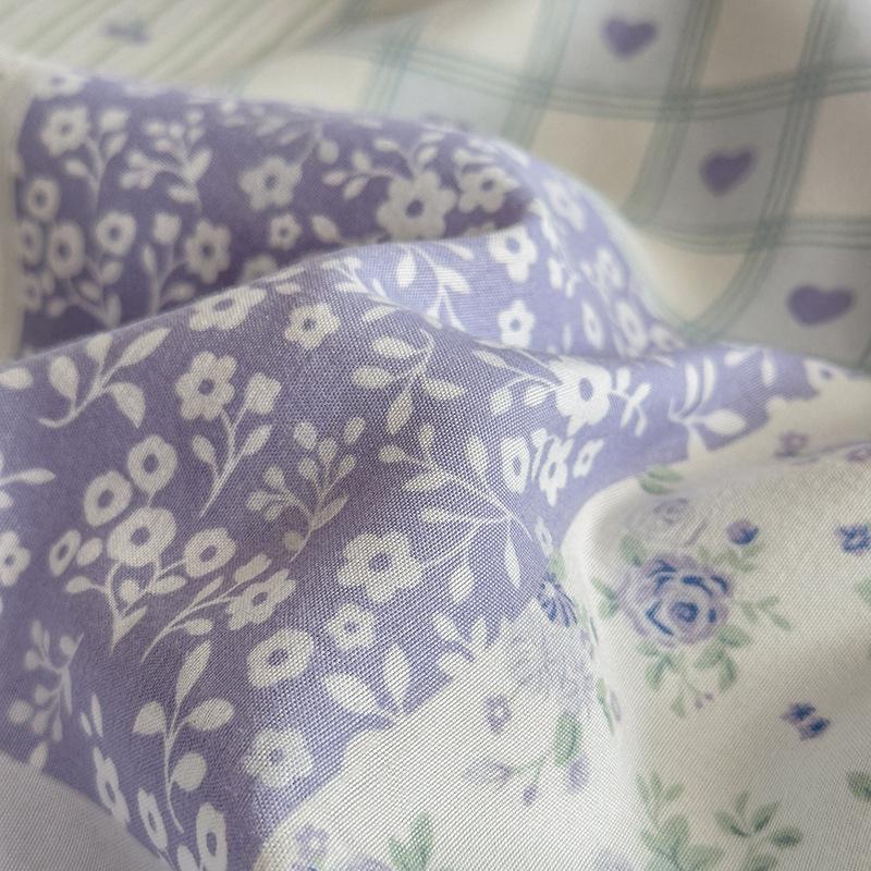 Small Fresh Lace Bedding Four-piece Set, Skin-friendly and Breathable, Washed Sheets, Quilt Covers, Pillowcases