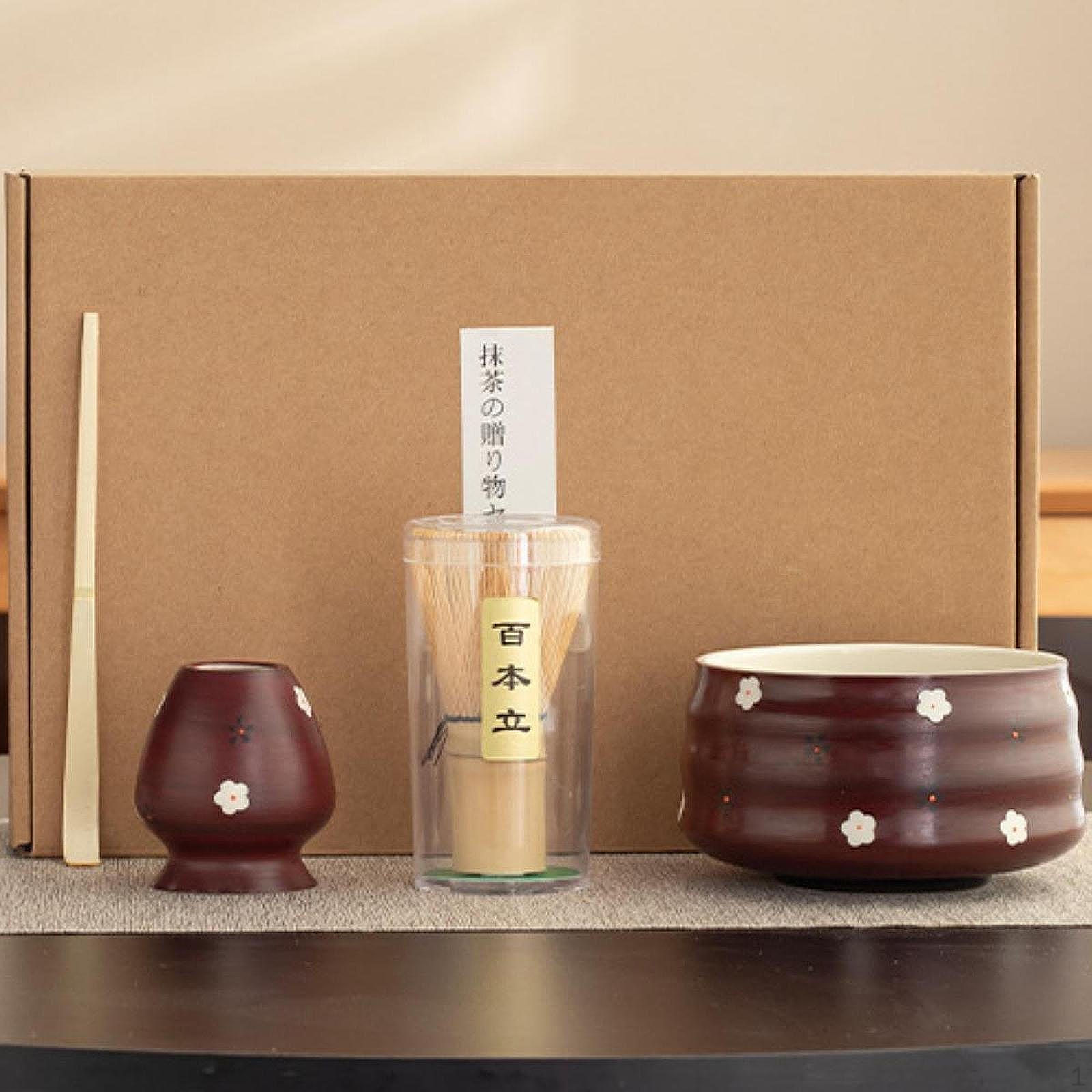 

4 Pieces Japanese Matcha Set Tea Making Kit Portable Scoop Traditional Bowl for кавовий