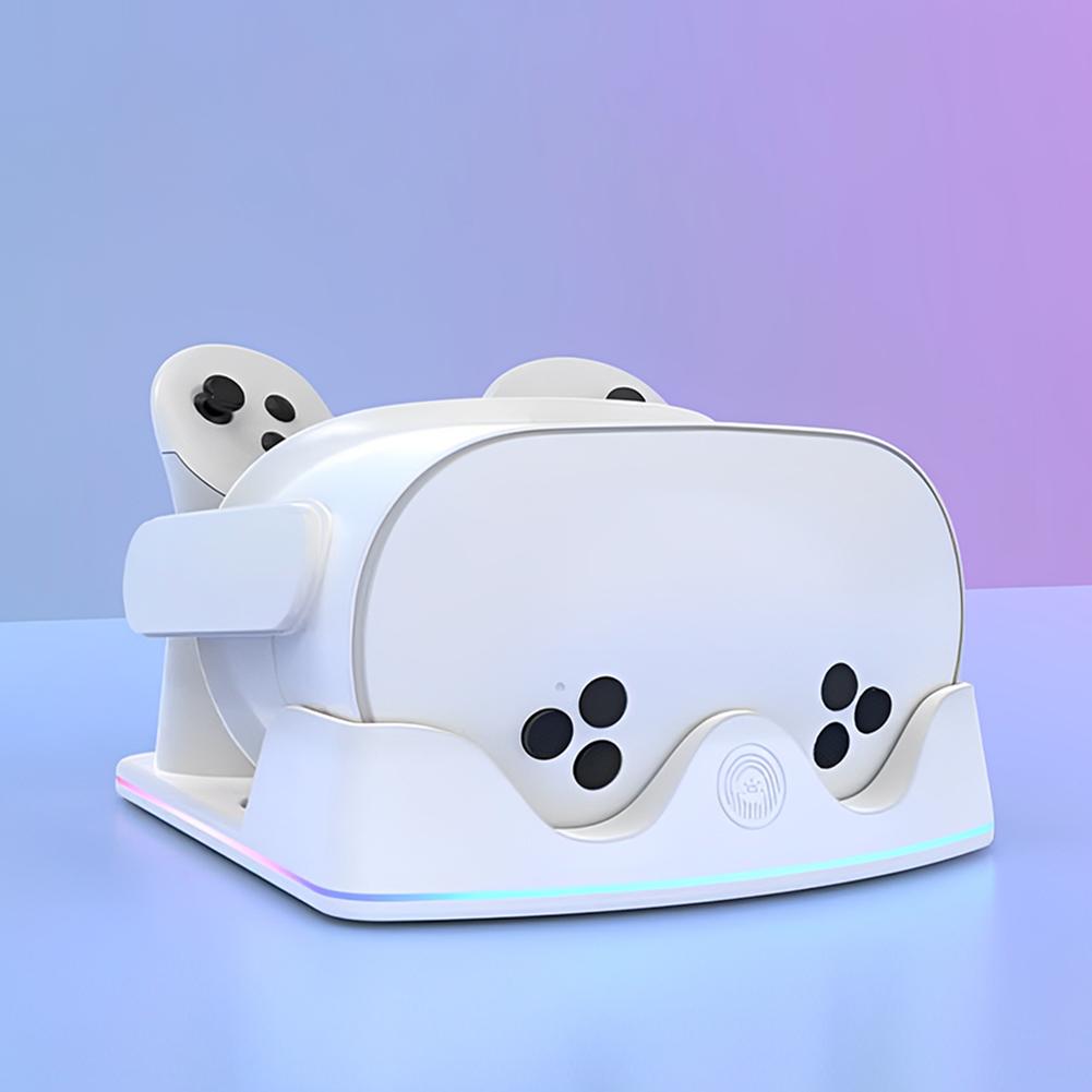 Charging Dock for Meta Quest 3S VR Headest Fast Charging Station W/ RGB Light Controller Holder for Meta Quest 3S/3/2 VR Headset