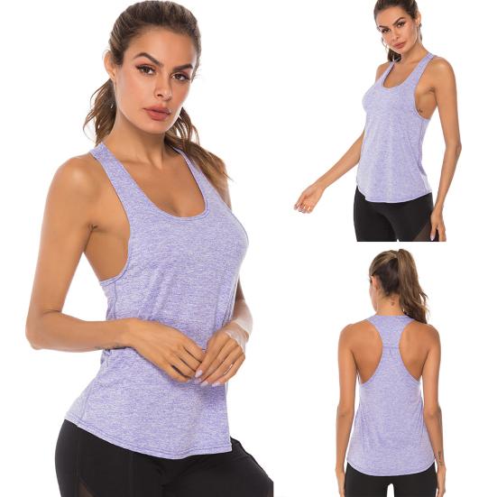 Women U Neck Sleeveless Quick Dry Racerback Vest Running Yoga Sports Tank Top