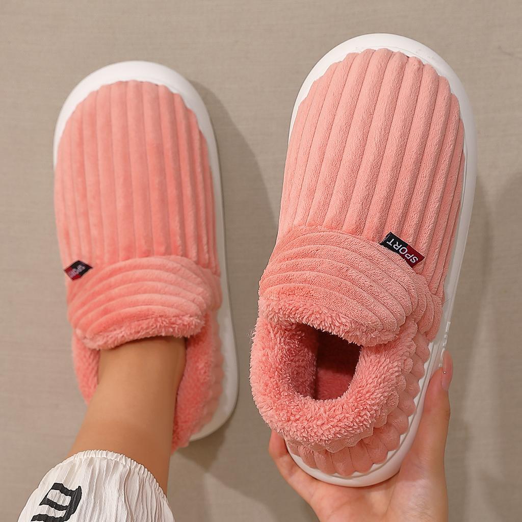 New cotton shoes, snow boots, piled and thickened cotton boots, versatile cold-proof and warm slippers, cotton slippers