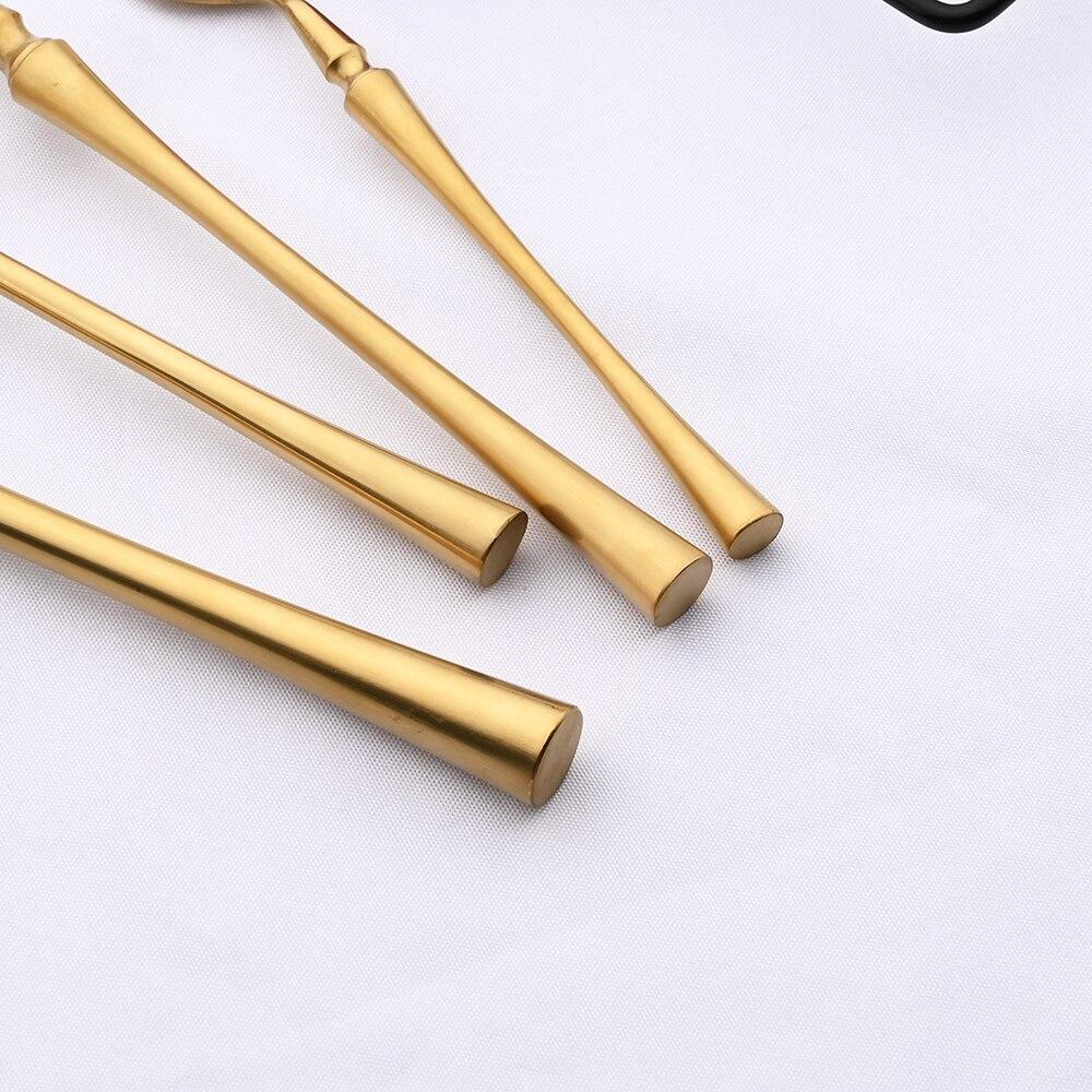 4Pcs Gold Cutlery Set 304 Stainless Steel Tableware Dinnerware Set Matte Knife Fork Spoon Flatware Luxury Fashion Silverware Set