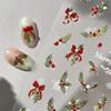 Christmas Nail Stickers Laser Snowflake Relief 3D Christmas Tree Leaves Cartoon Wearing Nail Patches Manicure Decorstion Charm