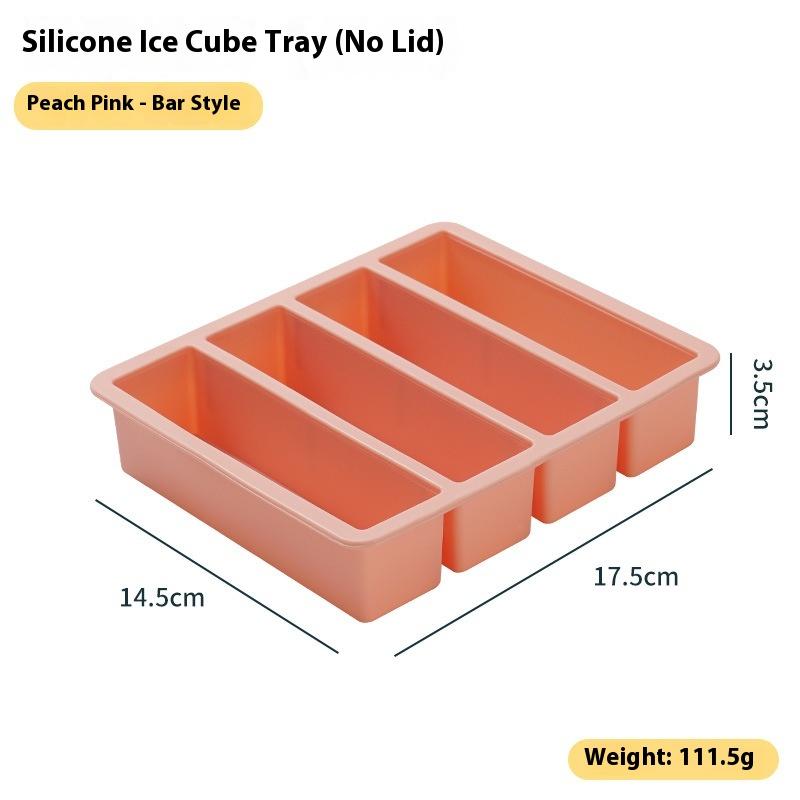 Strip Shap Ice Cube Trays Giant Silicone Ice Cubes Square Tray Mold Non-toxic Durable Wine Ice Cube Easy-Release Ice Cube Molds
