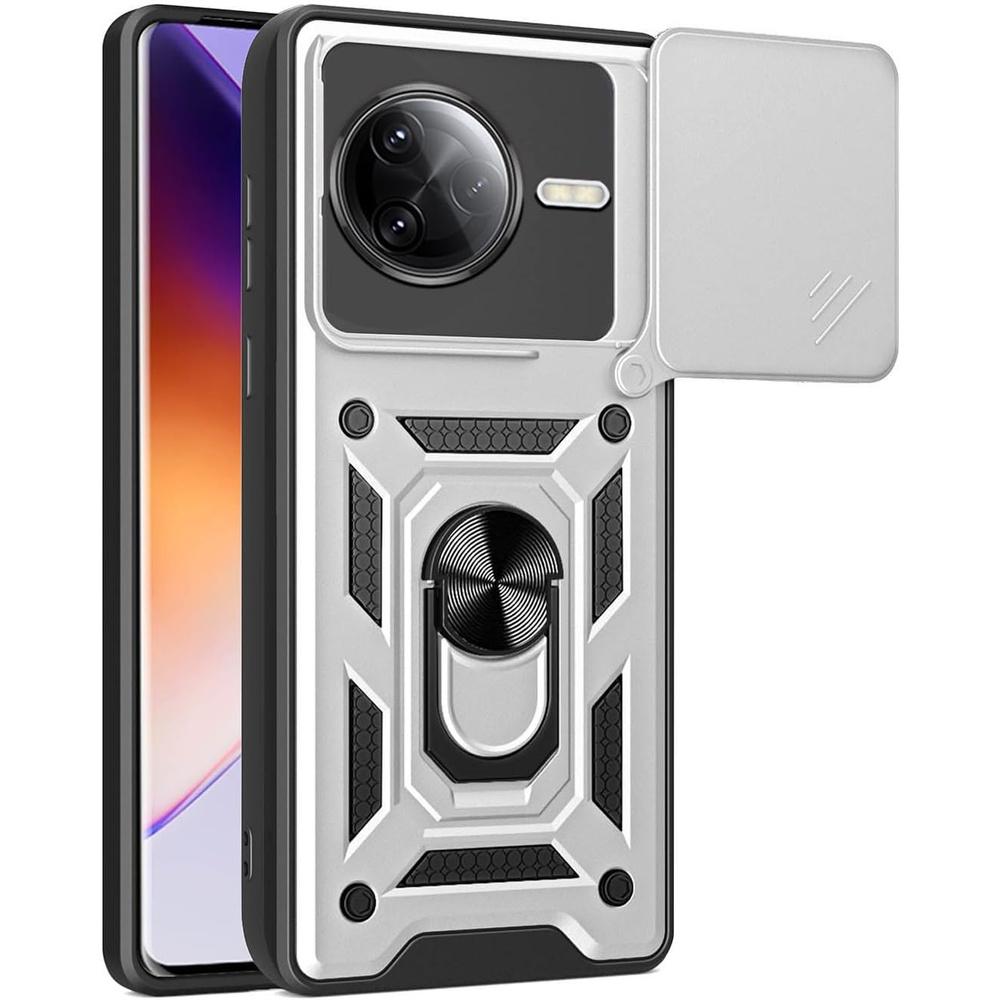 Armored Case for Xiaomi Poco F7 Pro, CamShield Slide, Silver
