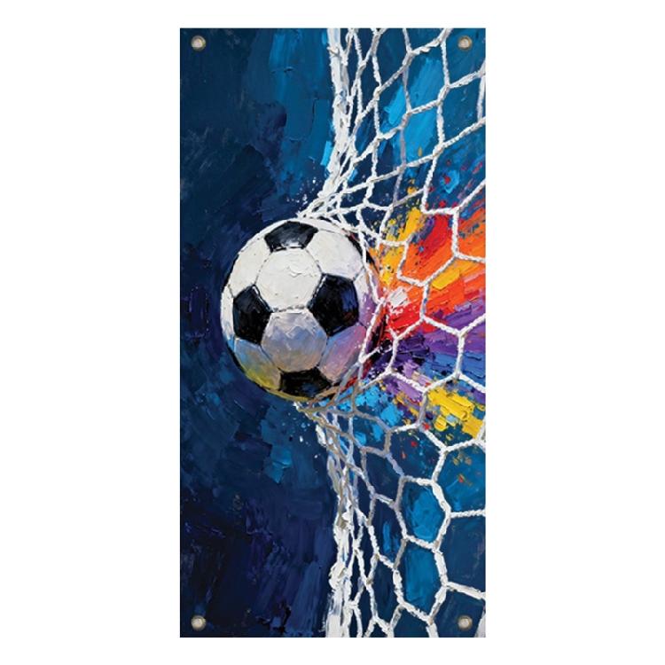 

Bright Fade Resistant Soccer Game Pattern Door Curtain Easy To Install And Maintain Strong Polyester substance 1