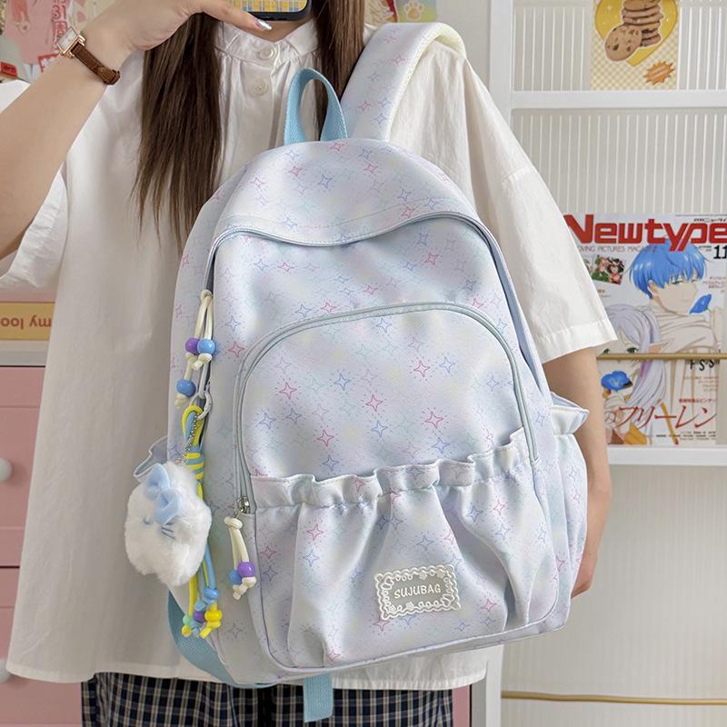 Schoolbag Small Fresh Star Schoolbag Girl Soft Sister Cute Backpack College Student High School Student Casual Versatile Backpack Wholesale