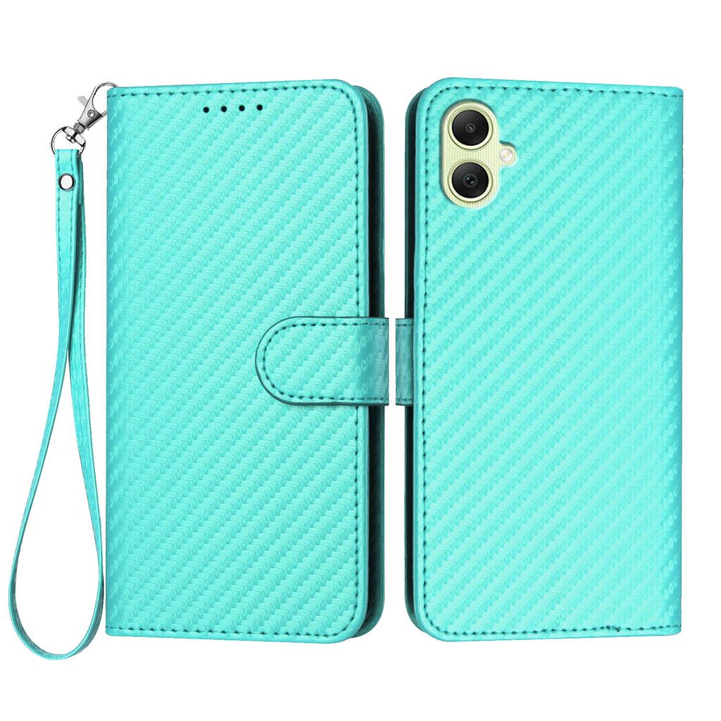 For Samsung Galaxy A07 4G/A06 4G/A06 5G Wallet Case with Strap Carbon Fiber Texture Leather Mobile Cover