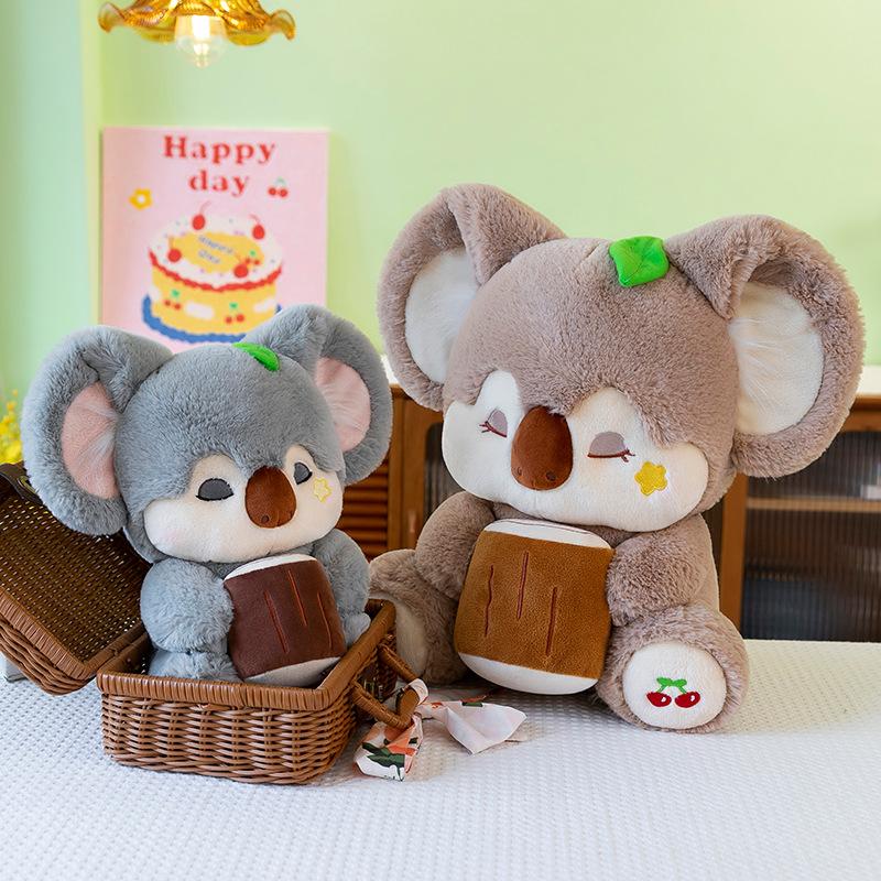 Hold Cake Cherry Koala Plush Toys Children's Birthday Gifts Baking Shop Ornaments Girls Office Dolls
