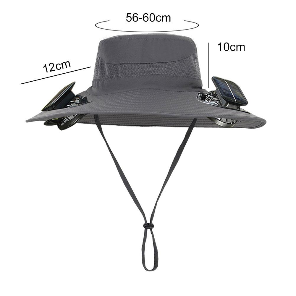 Solar Rechargeable Single/Dual Fan Fisherman Hat Outdoor Big Brim Sunscreen Quick Dry Fishing Hat Portable Mute Fan Caps for Man