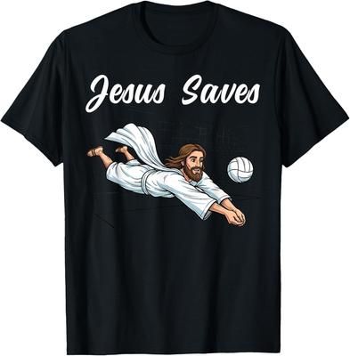 Jesus Christ Saves Christian Volleyball Player Men Women T-Shirt Unisex T-Shirt