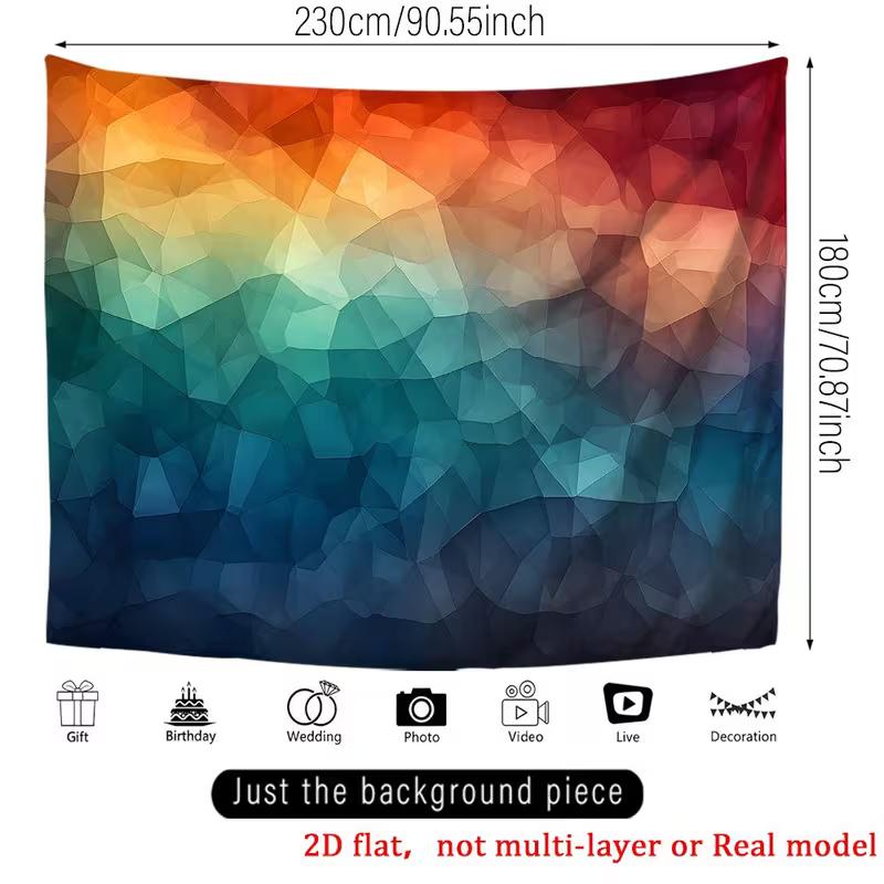 2D Abstract Gradient Geometric Tapestry for Bedroom & Dorm Decor