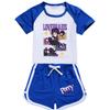 5601 2pcs/set Kids Girls Lily Lovebraids Print T-shirt Shorts Tracksuit Outerwear