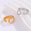 Elegant Water Drop Stainless Steel Adjustable Ring for Women - Non-Fading