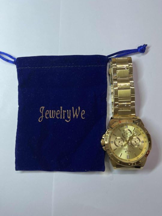 JewelryWe Men's Wristwatch, Formal Business, Round Dial Analog Display Quartz Watch, Exquisite Fashion, Gold