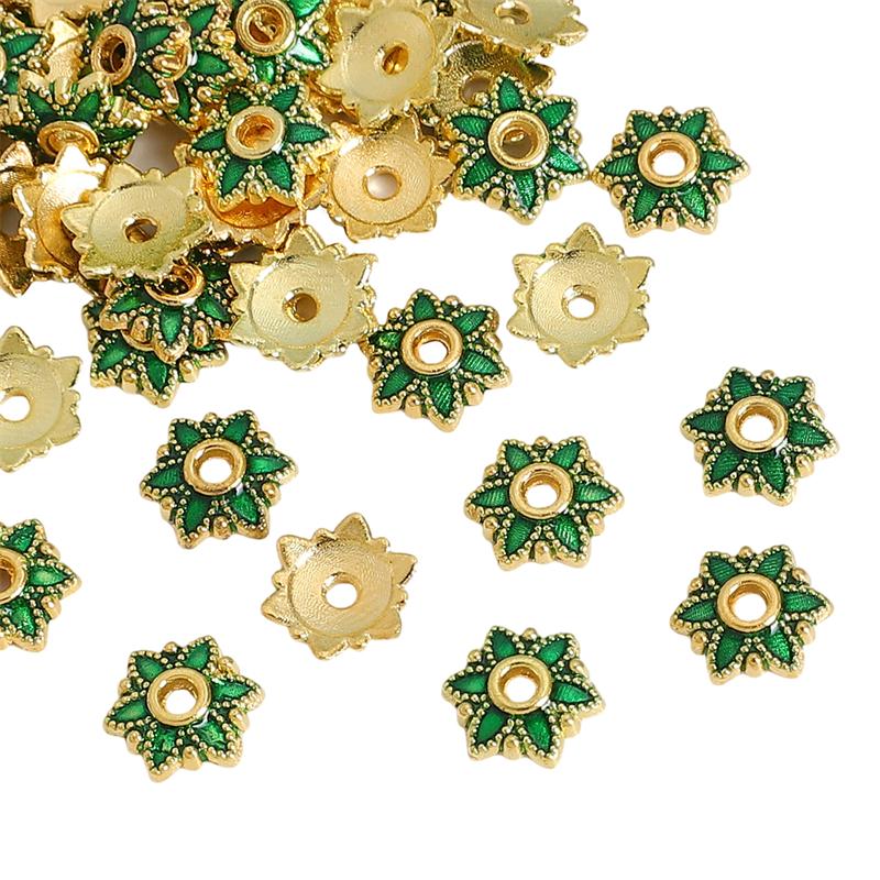 

10 шт., металлические цветки сливы, подвески, свободные бусины-разделители для изготовления ювелирных изделий, браслет, ожерелье