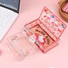 Hello Kitty Storage Box Cute Acrylic Flip Desktop Storage Box Dust-Proof Ornaments Removable Home Decora