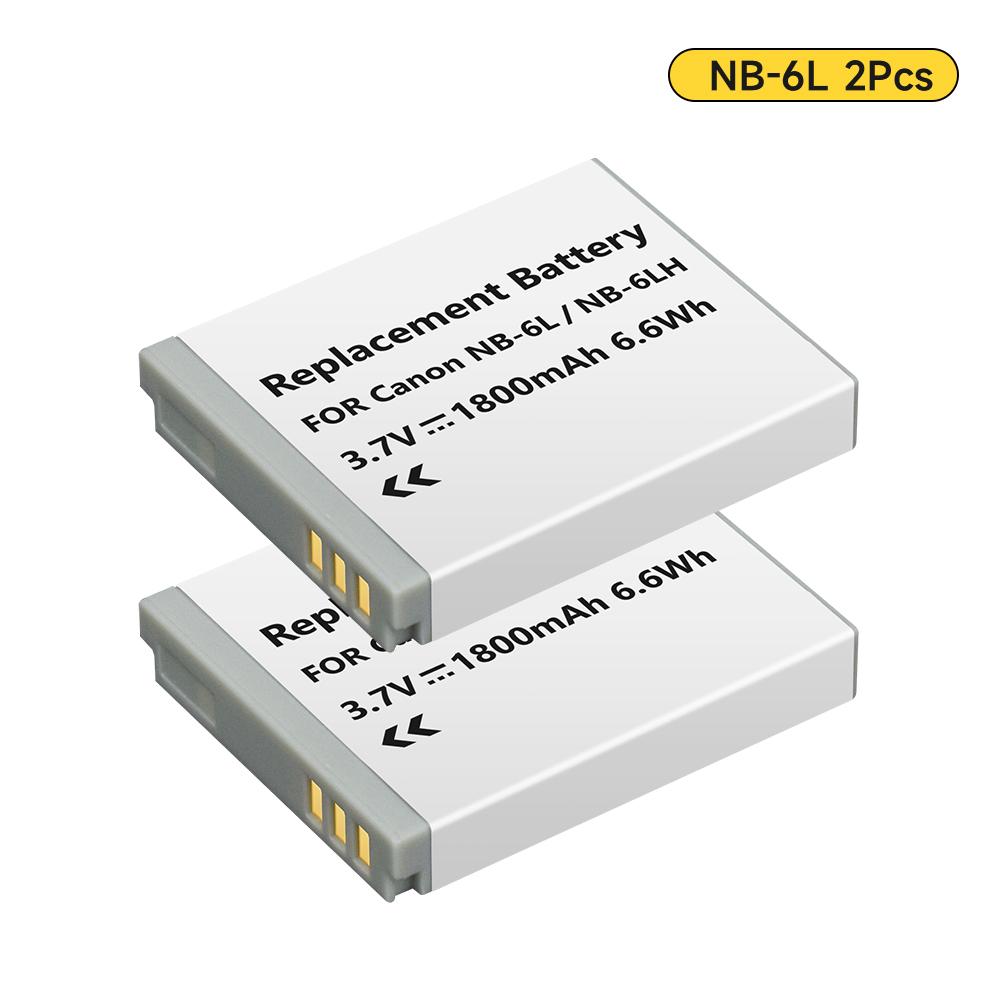 1800mAh NB-6L NB6LH Kameraakku NB6L NB-6LH Akku für Canon PowerShot D30 D10 S120 S90 SX700HS SX280HS IXUS210 SD35001S